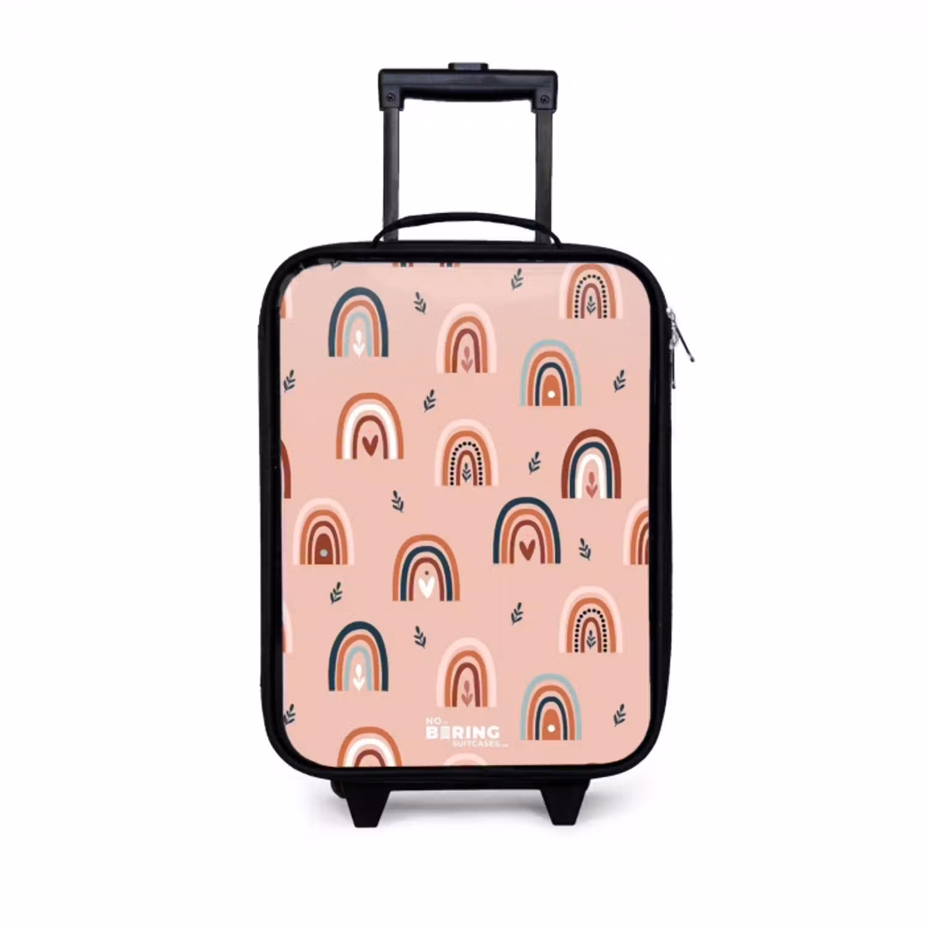 Roze regenbogen patroon Kinderkoffer - Zwart klein -3d