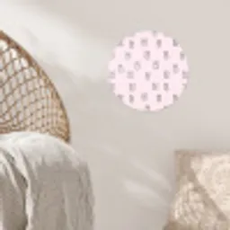 Konijnen - Minimalistisch - Roze Wandcirkel behangsticker klein 186 -sfeer4