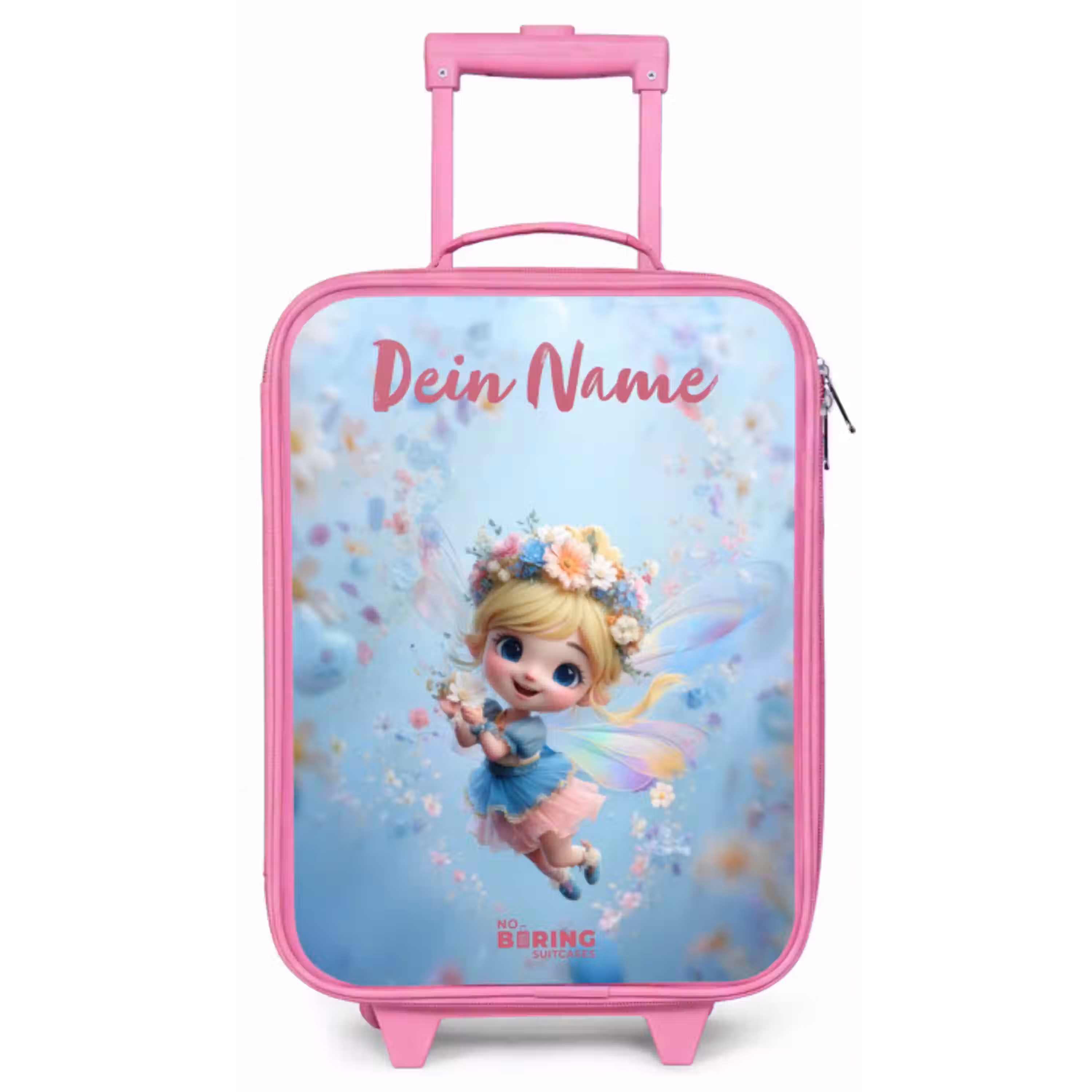 Vlinderfee in Bloemenlucht Kinderkoffer - Roze klein -zz3dotto
