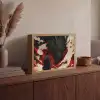 Krijger - Draak - Zwart - Rood - Rook Light Box met batterij (Wandlamp) middel -sfeer2