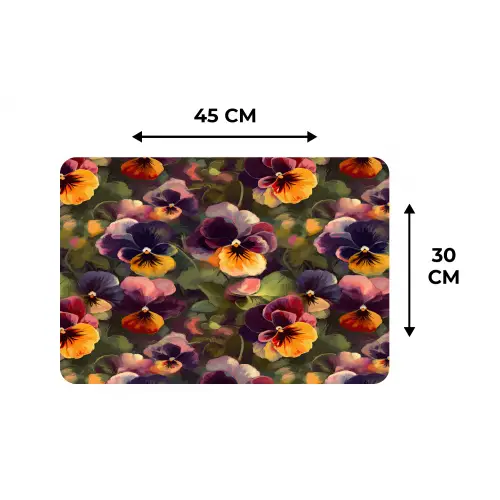 Warm - Patroon - Penseel - Viooltjes Placemat vinyl groot 368 -specs