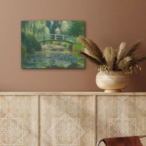 Brug - Hout - Vijver - Waterlelies PET vilt klein -sfeer4