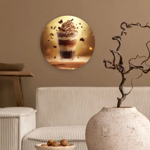 Dessert - Chocolade - Zoet - Eten Wandcirkel plexiglas klein -sfeer1