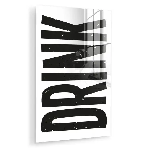 Drink - Zwart - Wit - Decoratie plexiglas 5mm klein -zzzproduct_nieuw