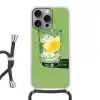 Glas - Citroen - Ijsblokjes - Groen Hoesje iPhone 16 Pro Max met koord klein -3d
