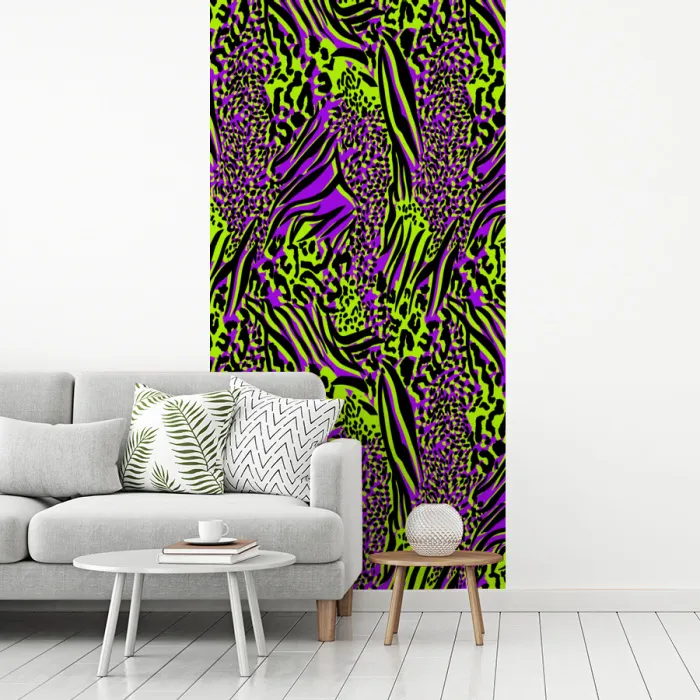 Neon - Paars - Dieren - Patroon fotobehang vinyl groot 64 -woonkamer