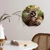 Dennenappels - Kerstsfeer - Bruin - Groen Wandcirkel kunststof plaat 5mm dik klein -sfeer4