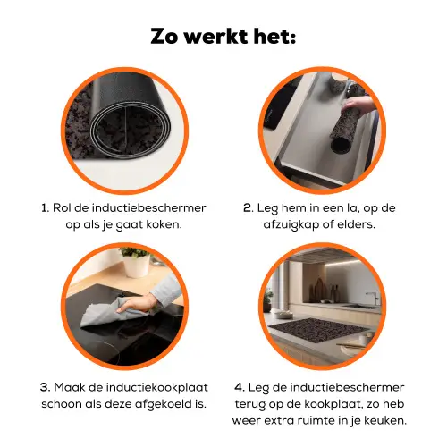 Donker - Grijs - Patroon Inductie beschermer vinyl 3mm klein 276 -zzzzzzz-td-werking