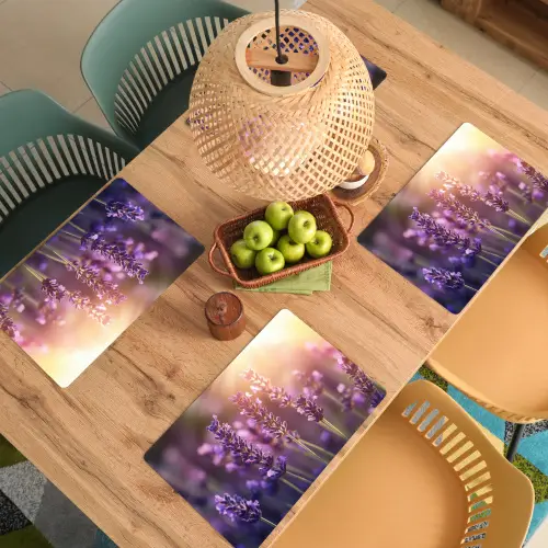 Lavendelbloemen - Paars - Zonlicht Placemat vinyl groot -zzsfeer5_Kitchenyeah-website