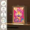 Konijn - Bloemen - Kleurrijk - Kimono Light Box met kabel (Tafellamp) klein -USP_NL