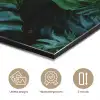 Monstera -  Inductie beschermer - Bladeren - Tropical - Afdekplaat voor kookplaat aluminium wit klein -closeup_NL
