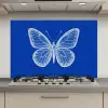 Vlinder - Wit - Getekend - Stippen keuken achterwand spatscherm klein -3d_website