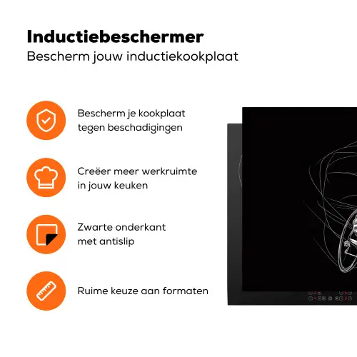 Lijntekening - Wit - Wielrennen - Snelheid Inductie beschermer vinyl 3mm klein -zzzzzzz-td-ups
