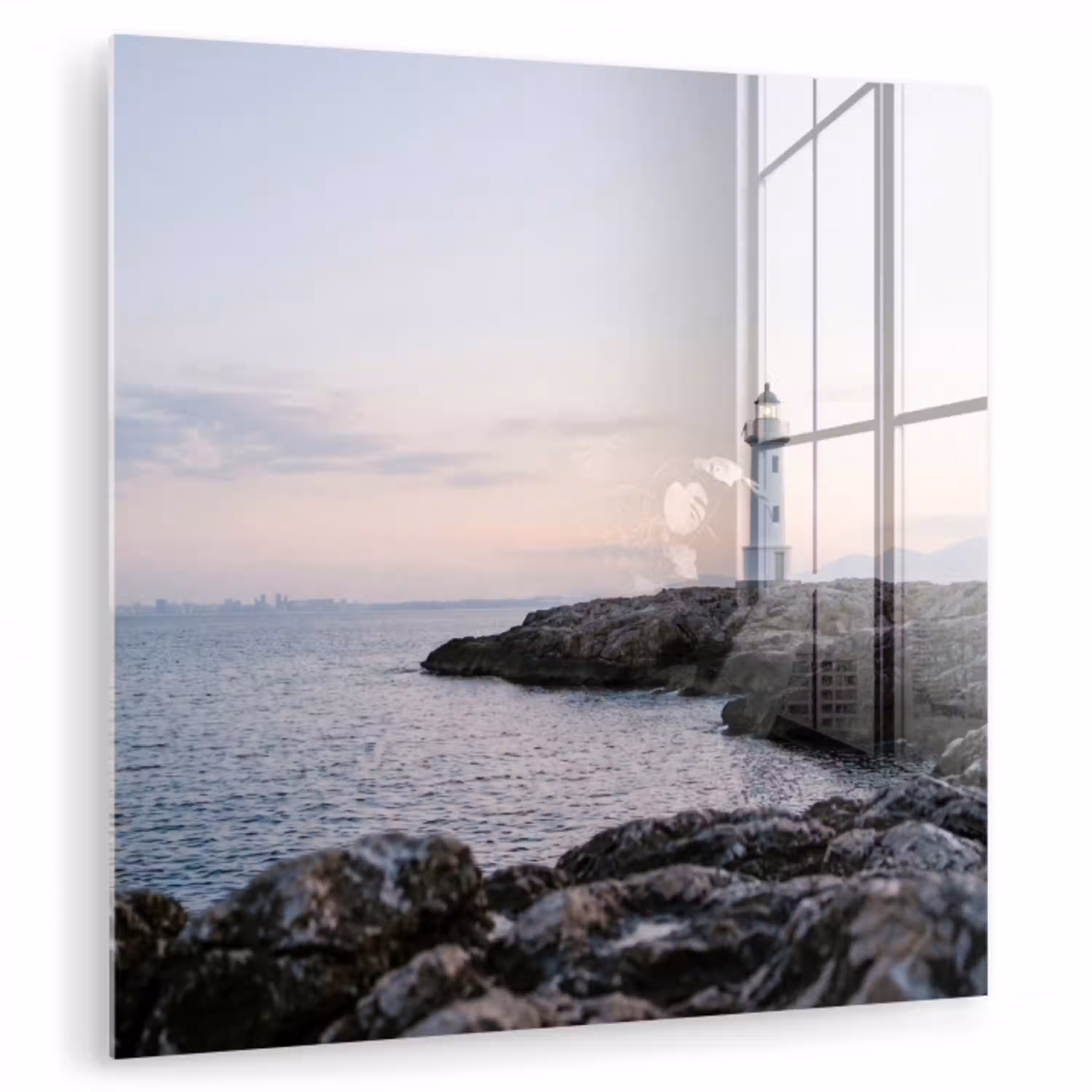 Rotsen - Vuurtoren - Wit plexiglas 5mm klein -zzzproduct_nieuw