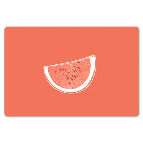 Watermeloen - Lijnen - Koraalrood Placemat vinyl groot -zzsfeer1_Kitchenyeah-website