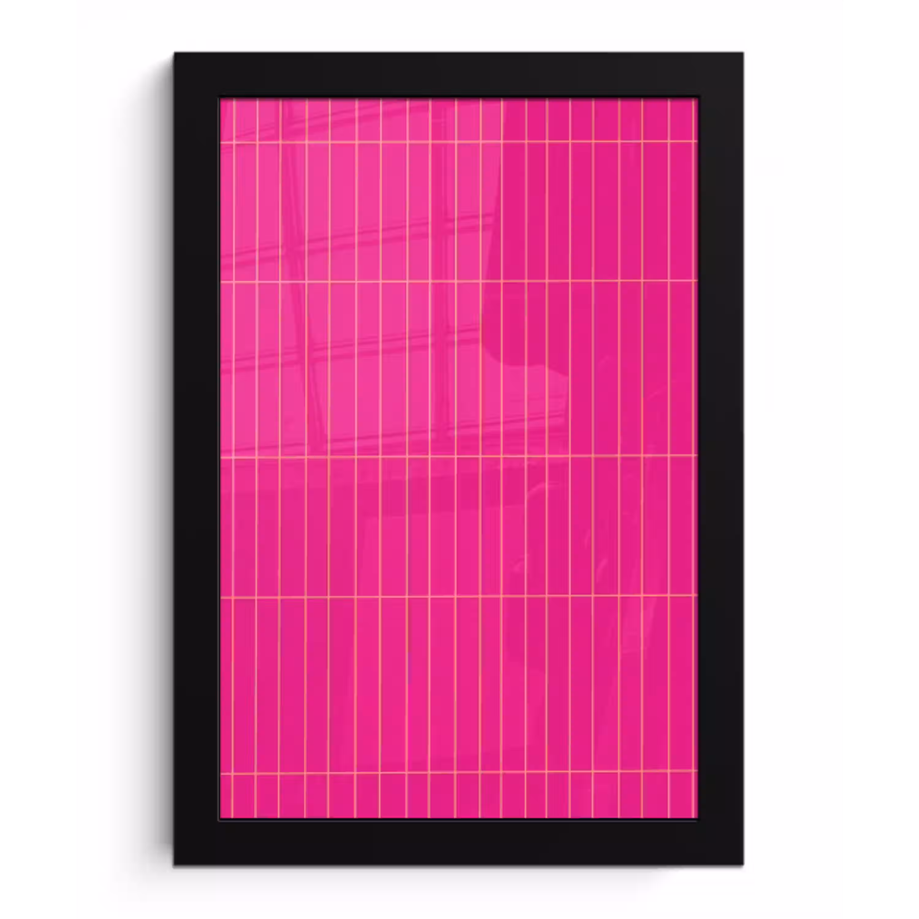 Patroon - Tegel - Magenta - Roze fotolijst zwart zonder passe partout klein 224 -3d
