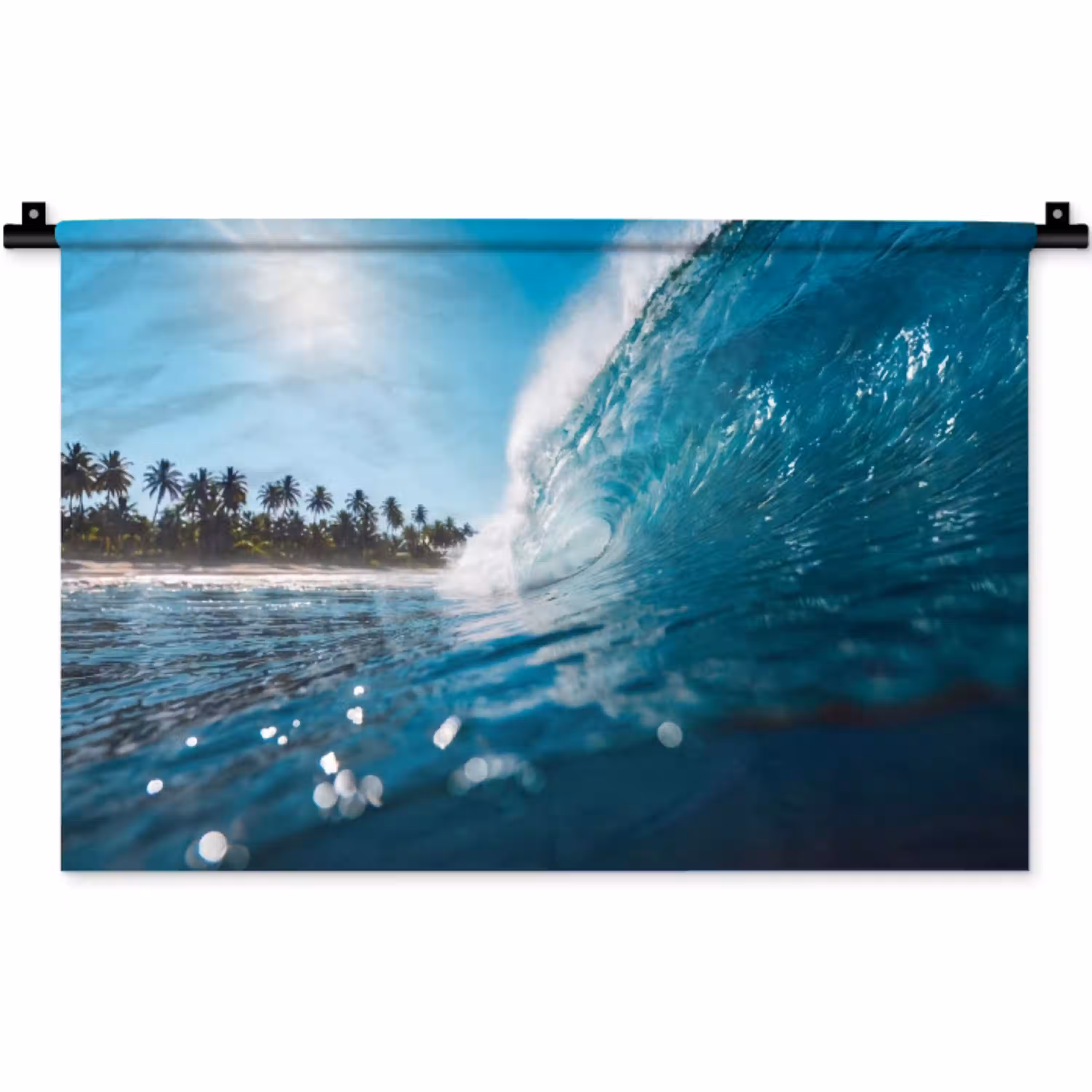 Oceaan - Golf - Strand - Natuur - Blauw Wandkleed katoen klein -zz3d