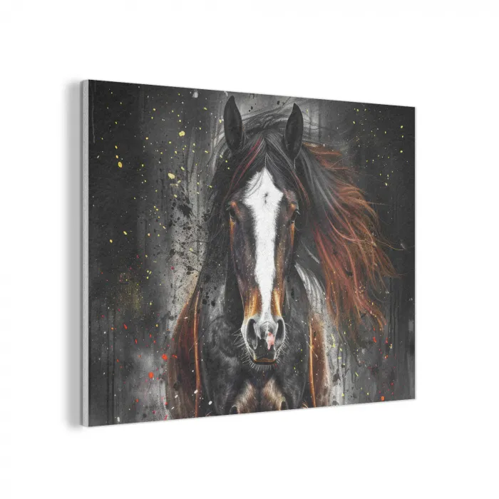 Paard - Dieren - Zwart - Luxe - Modern PET vilt klein -3d