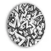 Vormen - Letters - Graffiti - Zwart Akoestische PET Vilt - Rond klein -3d