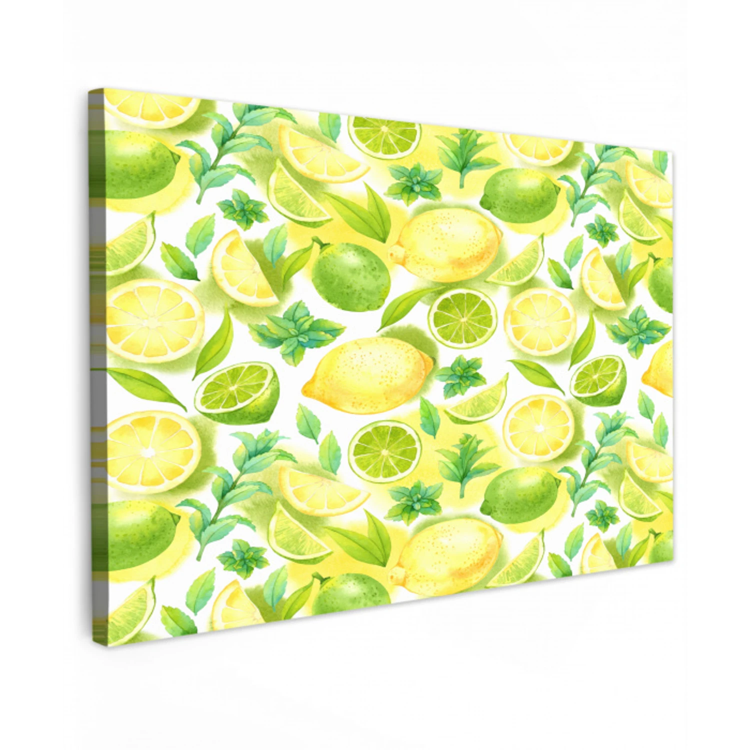 Citroen - Geel - Limoen - Groen Tuinposter op houten frame 2 cm dik klein 845 -3d