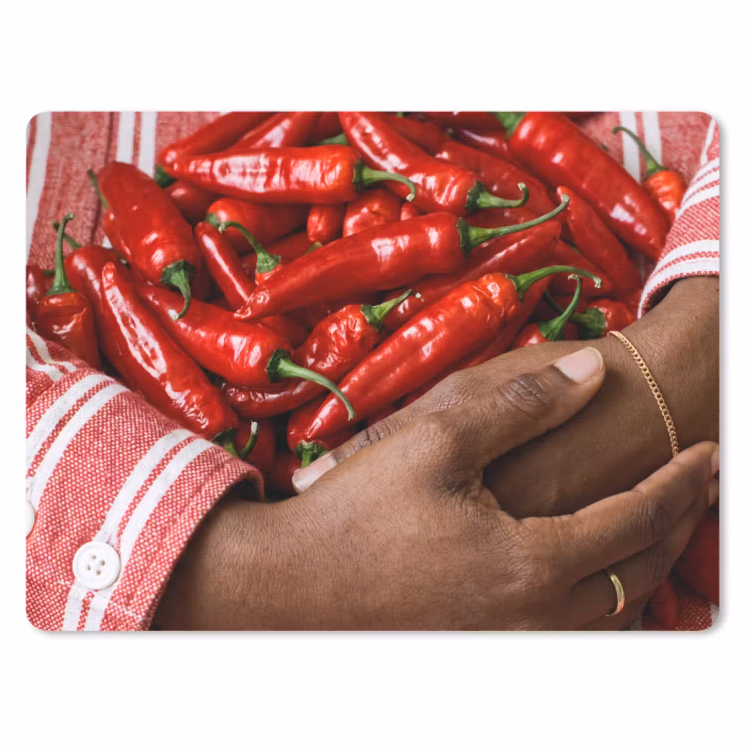 Chilipepers - Rood - Handen muismat rubber klein -3d