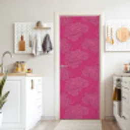 Pioenrozen - Energiek - Roze deurposter klein 289 -sfeer5