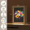 Bloemen - Kleurrijk - Graffiti - Modern - Boeket Light Box met kabel (Tafellamp) klein -USP_NL