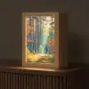 Bos - Zon - Natuur - Herfst Light Box met kabel (Tafellamp) klein -z3d_website