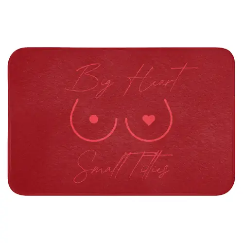 big heart small titties - Hart - Rood Badmat klein -3d