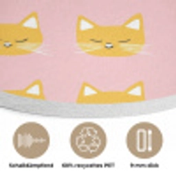 Katten - Patroon - Roze Akoestische PET Vilt - Rond klein 838 -closeup_DE