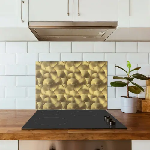 Modern - Cirkel - Goud keuken achterwand spatscherm klein 900 -sfeer2