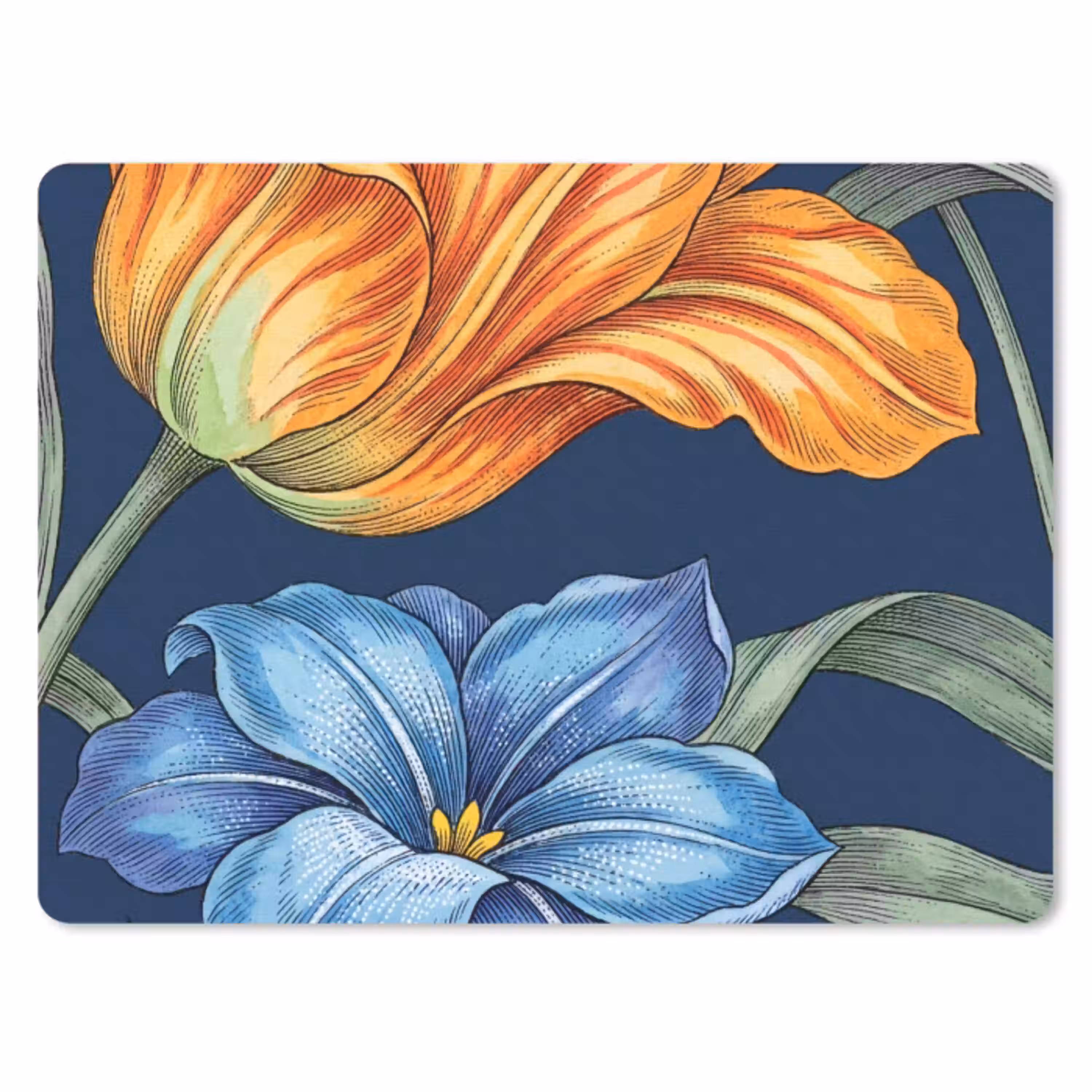 Bloemen - Botanisch - Patroon muismat rubber klein -3d