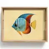 Vis - Vinnen - Blauw - Ogen Dienblad Rechthoek middel -z3d_shopping