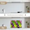 Bessen - Paars - Groen - Dauw keuken achterwand spatscherm klein 900 -voor_na_NL