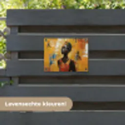 Vrouw - Ogen - Penseelstreken - Geel tuinposter los doek klein -sfeer3