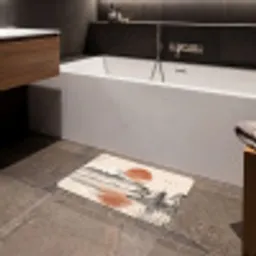 Bergtop - Meer - Bloesem Badmat klein -sfeer3