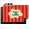 Ciao bella - Tekstwolk - Strepen - Oranje Inductie beschemer met haakjes klein -3d