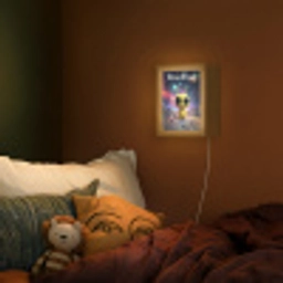 Alien - Ruimte - Geel - Planeten Light Box met kabel (Wandlamp kind) klein -sfeer1_kind