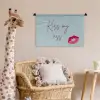 Kiss my ass - Lip - Blauw Wandkleed katoen klein -wsfeer5_kind
