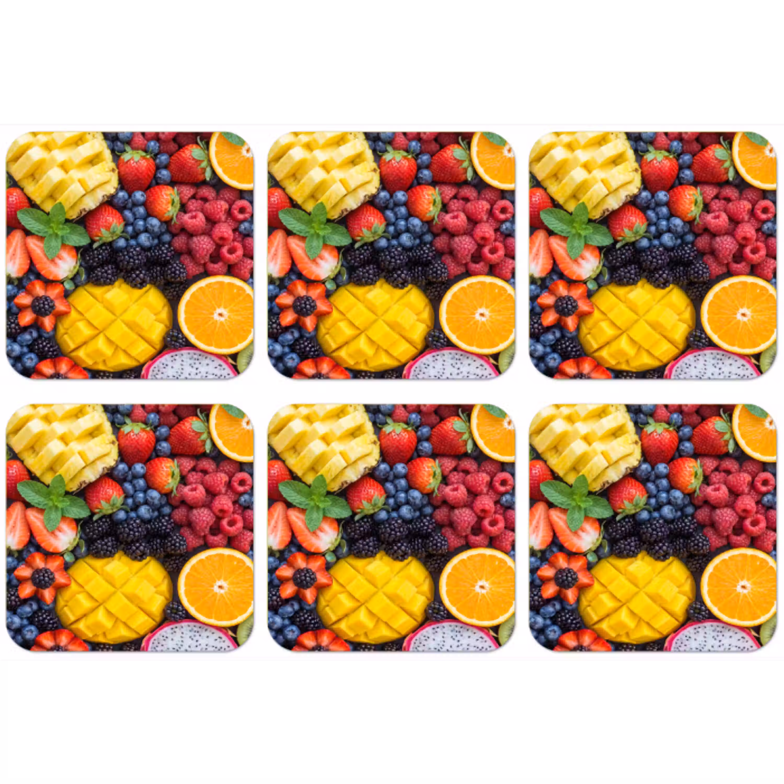 Fruit - Vers - Kleurrijk - Eten onderzetter kurk middel -zkaufland3dotto