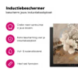 Bloemen - Natuur - Wit - Bloesem - Abstract Inductie beschermer vinyl 3mm klein -wsfeer2_website