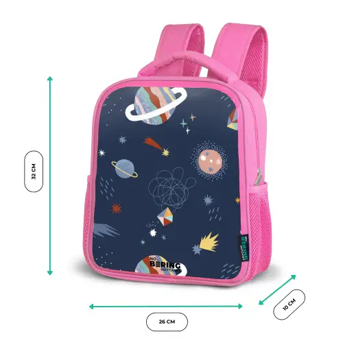 Planeten in de hemel Kinderrugzak - Roze middel -productfoto_formaten