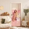 Roze - Retro - Vrouw deurposter klein -sfeer2