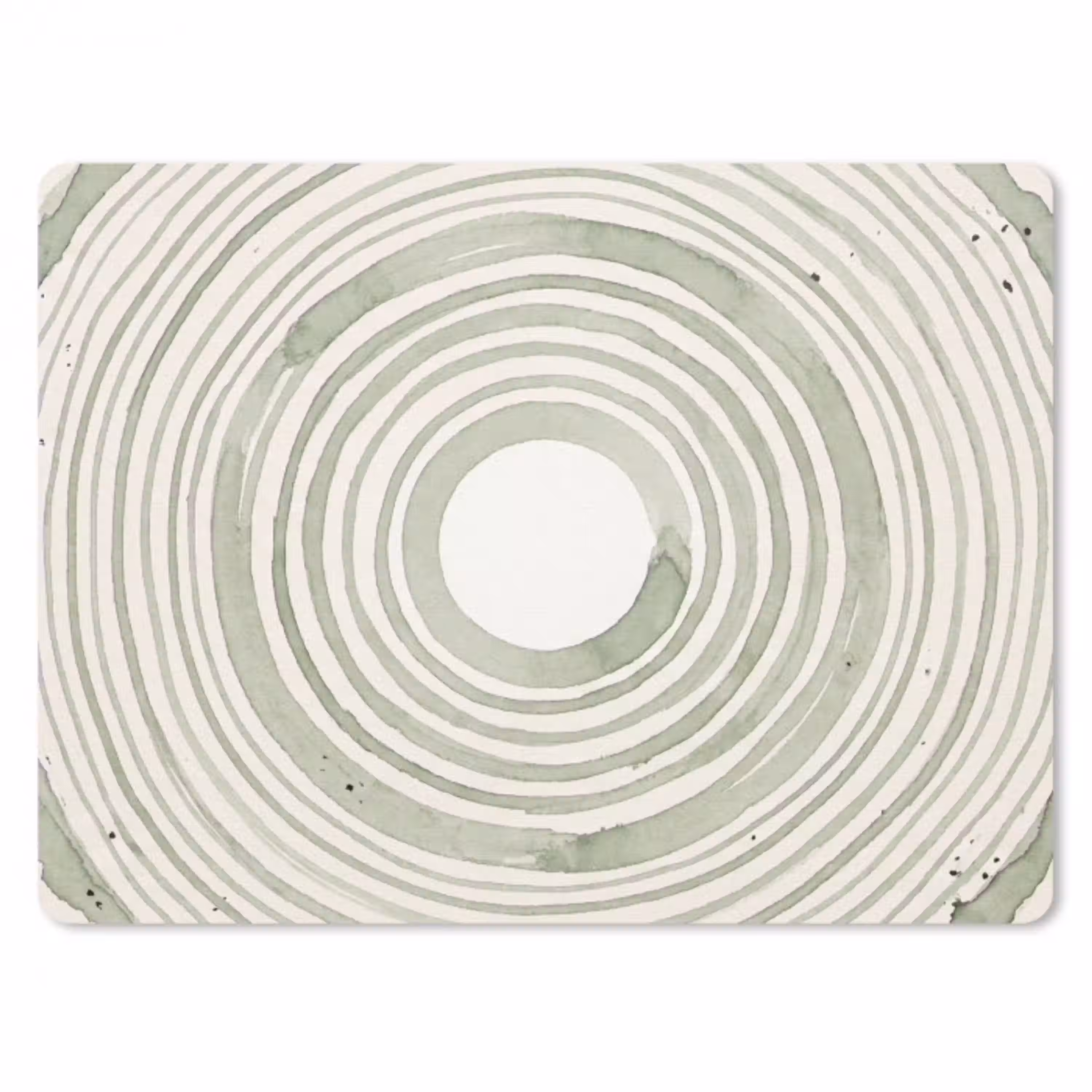 Abstractie - Cirkels - Waterverf - Groen - Modern muismat rubber klein -3d