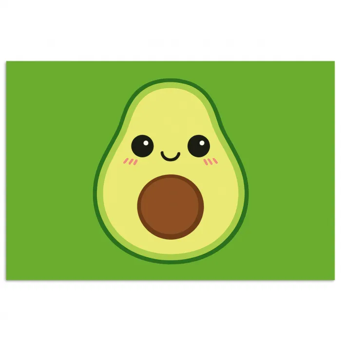 Avocado - Groen - Speels poster papier klein -3d