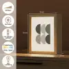 Halve cirkels - Aardetinten - Grafisch Light Box met kabel (Tafellamp) klein -USP_NL