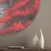 Rode bloemen - mistig - Man Akoestische PET Vilt - Rond klein -sfeer5_closeup