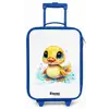 Lief eendje met blauwe ogen en waterspetters Kinderkoffer - Blauw klein -zz3dotto