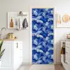Palmblad - Patroon - Blauw deurposter klein 289 -sfeer5
