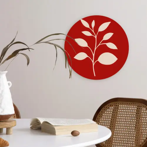 Silhouet - Bladeren - Tak Wandcirkel kunststof plaat 5mm dik klein -sfeer4